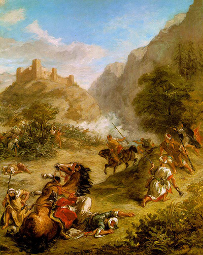 Arabs Skirmishing in the Mountains Eugene Delacroix